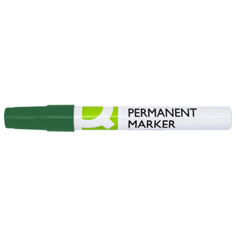 Marcatore permanente Q-Connect con fusto in metallo e punta conica 4 mm verde KF11711