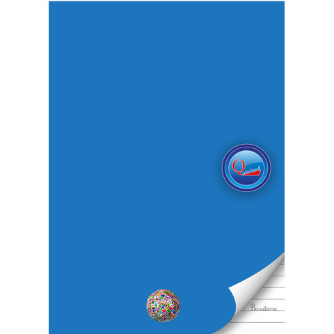 Maxi quaderno Logos Quirebook A4 - 80 g/m² - 40 ff - 1R - azzurra - bandiere