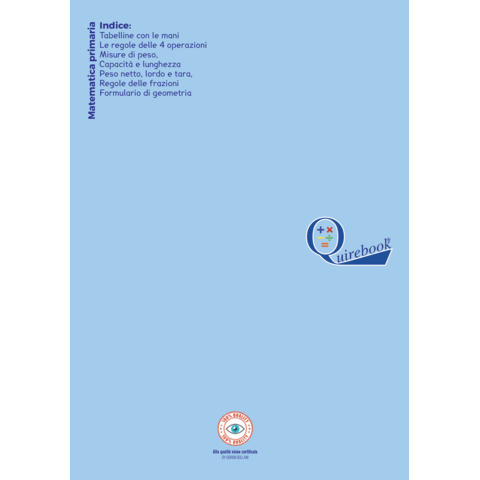 Maxi quaderno Logos Quirebook A4 - 80 g/m² - 40 ff - 5M - celeste - matematica primaria