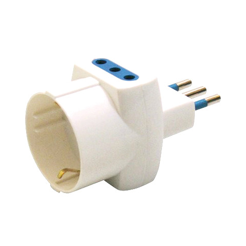 Adattatore di rete triplo e presa Schuko bianco …
