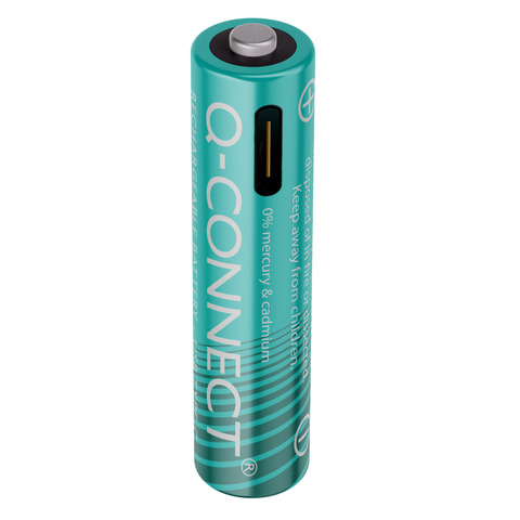 Batterie ricaricabili Q-Connect AAA con cavo USB-C - …