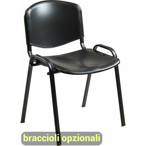 Sedia visitatore a 4 gambe Unisit Dado D5PS - struttura nera - PPL nero - conf. 2 pz - D5PS/2/NE