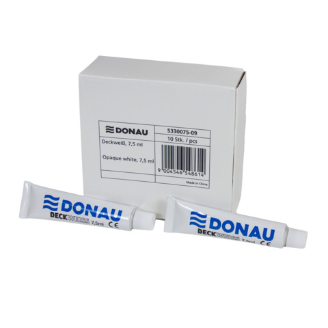 Tempera in tubetto bianco Donau in conf. da 10 pezzi 7,5 ml - 330431