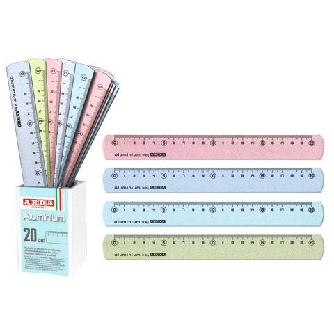 Barattolo 24 righelli 20 cm in alluminio Arda …