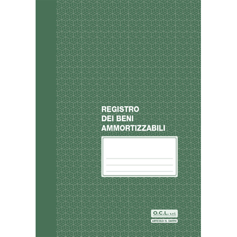 Registro dei beni ammortizzabili numerato da 1-30 O.C.L. - 8 fogli - conf. 10 blocchi - 21x29,7 cm - 0409N