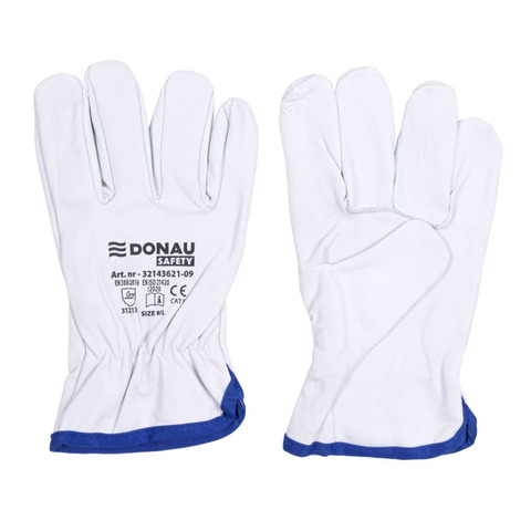 Guanti da lavoro in pelle di capra Donau Safety per logistica - taglia XL - DPI Cat. II - conf. 12 pezzi - 32143621-10