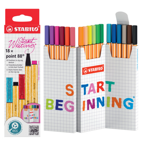 Fineliner Point 88 astuccio ZigZag - 0,4 mm - conf. 18 colori assortiti 8818/5