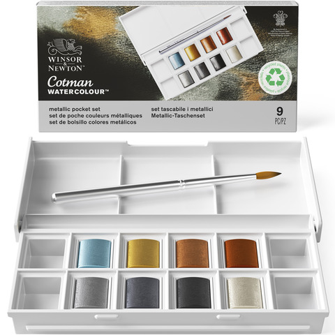 Acquerelli Winsor&Newton Cotman Metallic Pocket Set - conf. …