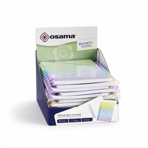 Espositore 12 blocchi note spiralati Osama Rainbow Pastel …