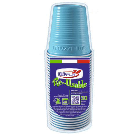 Bicchieri in PS Dopla Reusable 230 ml turchese …