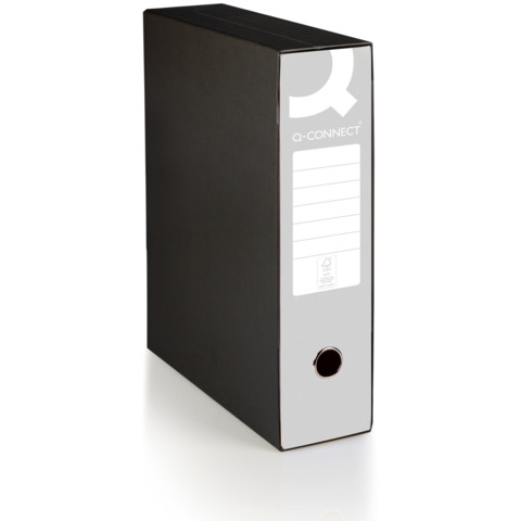 Registratore protocollo con custodia Q-Connect dorso 8 cm - 28,5x35 cm - grigio - 0201041/P.GR