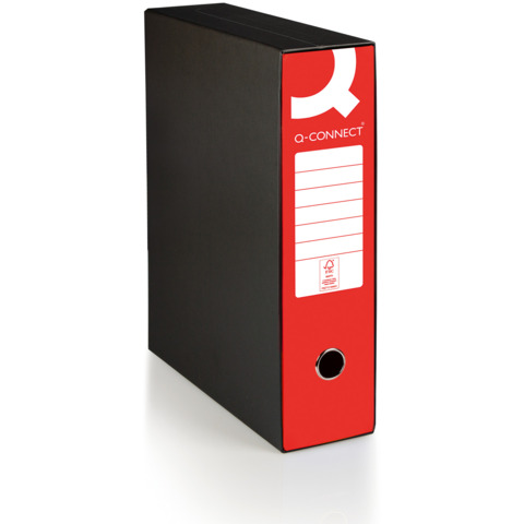 Registratore protocollo con custodia Q-Connect dorso 8 cm - 28,5x35 cm - rosso - 0201041/P.RO