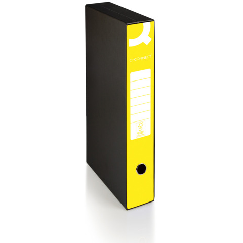 Registratore protocollo con custodia Q-Connect dorso 5 cm - 28,5x35 cm - giallo - 0201041/PM.GI