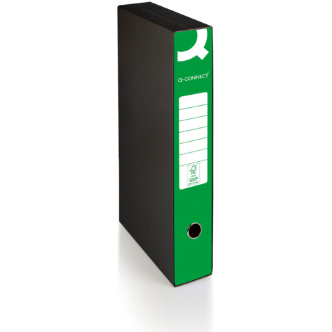 Registratore protocollo con custodia Q-Connect dorso 5 cm - 28,5x35 cm - verde - 0201041/PM.VE