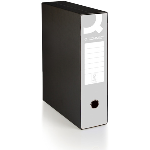 Registratore commerciale con custodia Q-Connect dorso 8 cm - 28,5x32 cm - grigio - 0201041/Q.GR