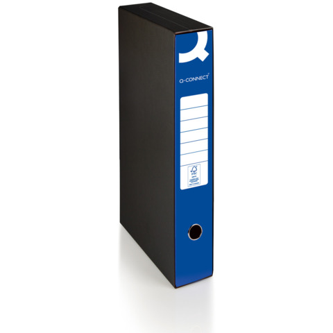 Registratore commerciale con custodia Q-Connect dorso 5 cm - 28,5x32 cm - blu 0201041/QM.BL