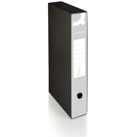 Registratore commerciale con custodia Q-Connect dorso 5 cm - 28,5x32 cm - grigio - 0201041/QM.GR
