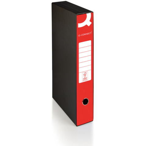 Registratore commerciale con custodia Q-Connect dorso 5 cm - 28,5x32 cm - rosso - 0201041/QM.RO