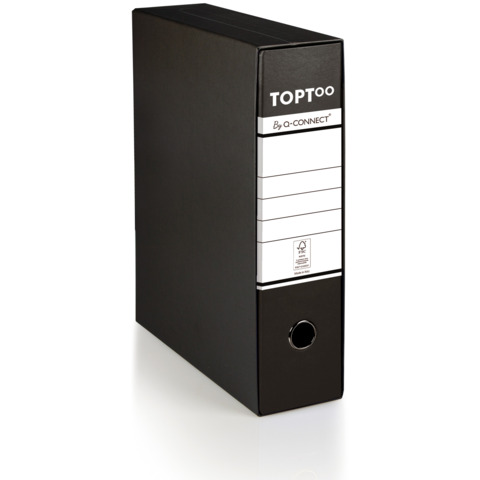 Registratore protocollo con custodia TOPToo by Q-Connect dorso 8 cm - 28,5x35 cm - nero - 0201042/P.NE