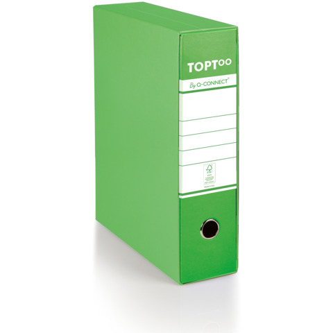 Registratore commerciale con custodia TOPToo by Q-Connect dorso 8 cm - 28,5x32 cm - verde - 0201042/Q.VC