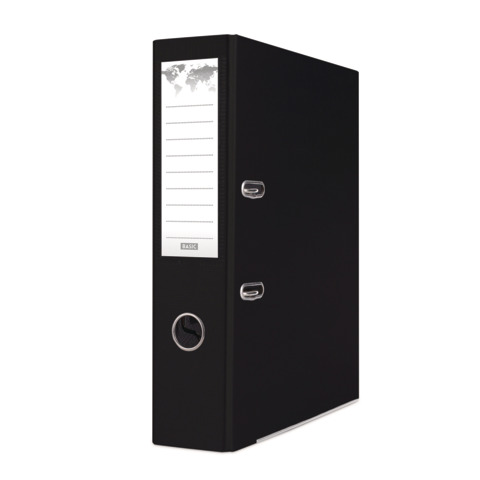 Registratore a leva senza custodia Binder BASIC-S in PP A4 - dorso 8 cm - nero - 21024221-05