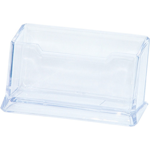 Portabiglietti da visita da tavolo Donau in PS 1 scomparto - 110x45x55 mm - trasparente - 7475001-99