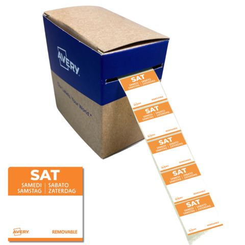 Etichette removibili per tracciabilità alimentare giornaliere Avery 25x25 mm - sab/arancio conf. 1000 pz DLSSATREV-1000