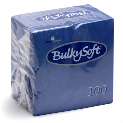Tovaglioli Bulkysoft Rainbow pura cellulosa 24x24 cm 2 veli conf. 20x100 pz blu - 32364
