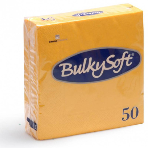 Tovaglioli Bulkysoft Rainbow pura cellulosa 33x33 cm 2 veli conf. 24x50 pz giallo - 32700