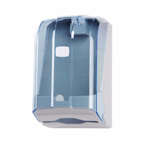 Distributore di carta igienica interfogliata Wave ² 300f blu trasparente 135x120x225mm - 908125