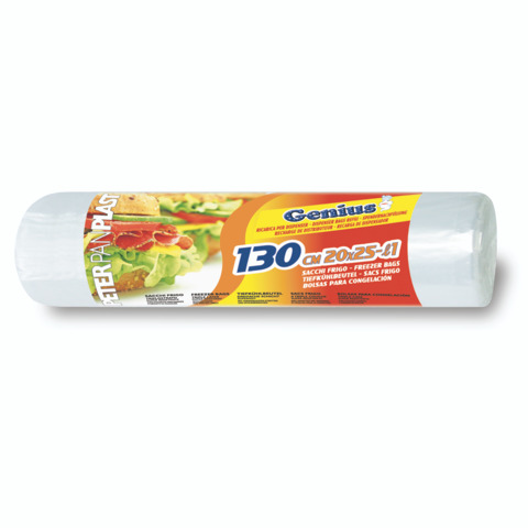 Dispenser di sacchi frigo Genius con clips adesive Peter Pan Plast conf. 130 pz 20x25 cm - GENFSAN