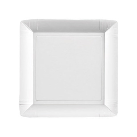 Piatti in cartoncino vergine leggeri Le Nappage Traditional Light nature bianco conf. 50 pz 24x24 cm - 61343LN