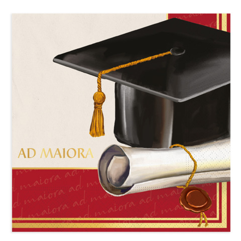 Tovaglioli Big Party a tema Laurea Ad Maiora 33x33 cm - conf. 16 pz - 76172