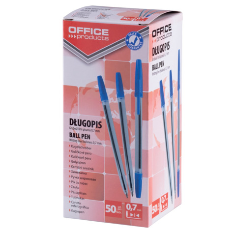 Penna a sfera Office Product - punta 1,0 mm blu - conf. 50 pz - 17015211-01