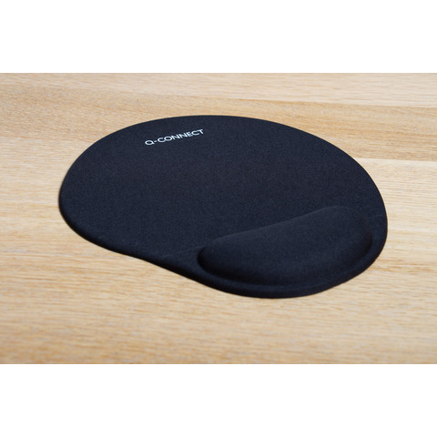 Tappetino per mouse Q-Connect con poggiapolsi in gel nero - KF02213