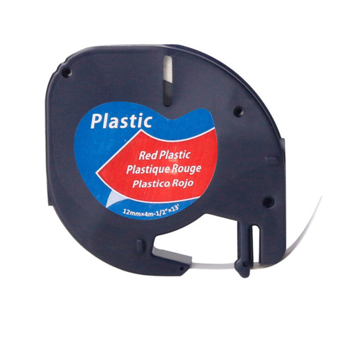 Nastro Q-Connect compatibile con etichettatrici Dymo LetraTag nero/rosso 12 mm x 4 m - KF18843