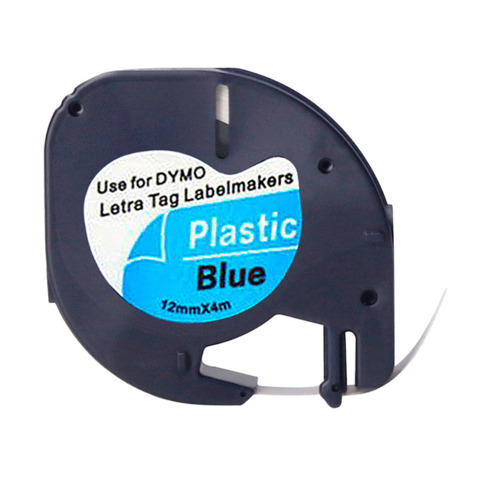 Nastro Q-Connect compatibile con etichettatrici Dymo LetraTag nero/blu 12 mm x 4 m - KF18842