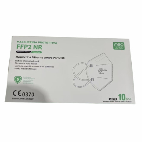 Mascherine filtranti protettive FFP2 NR bianco - imbustate singolarmente - conf. 10 pz - JD-99
