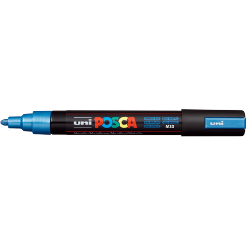 Marcatore a tempera POSCA Uni-Ball punta tonda 1,8-2,5 mm blu metal M PC5M BM