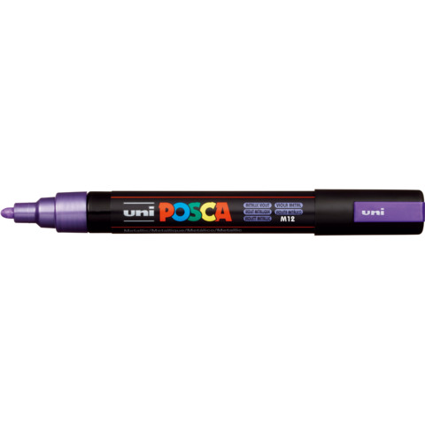 Marcatore a tempera POSCA Uni-Ball punta tonda 1,8-2,5 mm viola metal M PC5M VIM