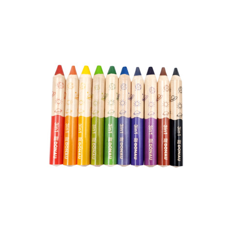 Matite colorate 3in1 Donau in conf. 10 pezzi assortiti 330468