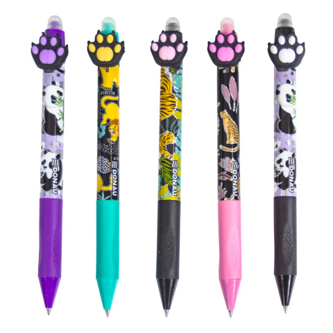 Espositore 50 penne a scatto cancellabili Donau Animal Paw colori assortiti - 330513950