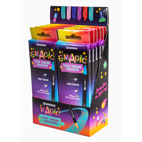 Evidenziatori doppia punta Donau Magic Color 1-4 mm in conf. 6 pezzi assortiti 330497