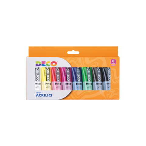 Colori acrilici Deco 21 ml conf. 8 pezzi in colori assortiti 13063/3