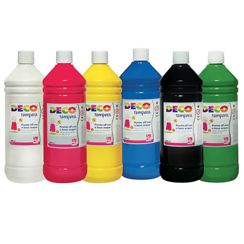 Tempera Deco 1000 ml in conf. 6 flaconi colori assortiti 09423