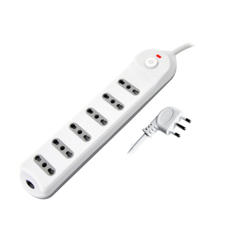 Multipresa con pulsante MKC 6 posizioni schuko bipasso 10/16A, spina 16A 2P+T cavo 3 m - 492518411