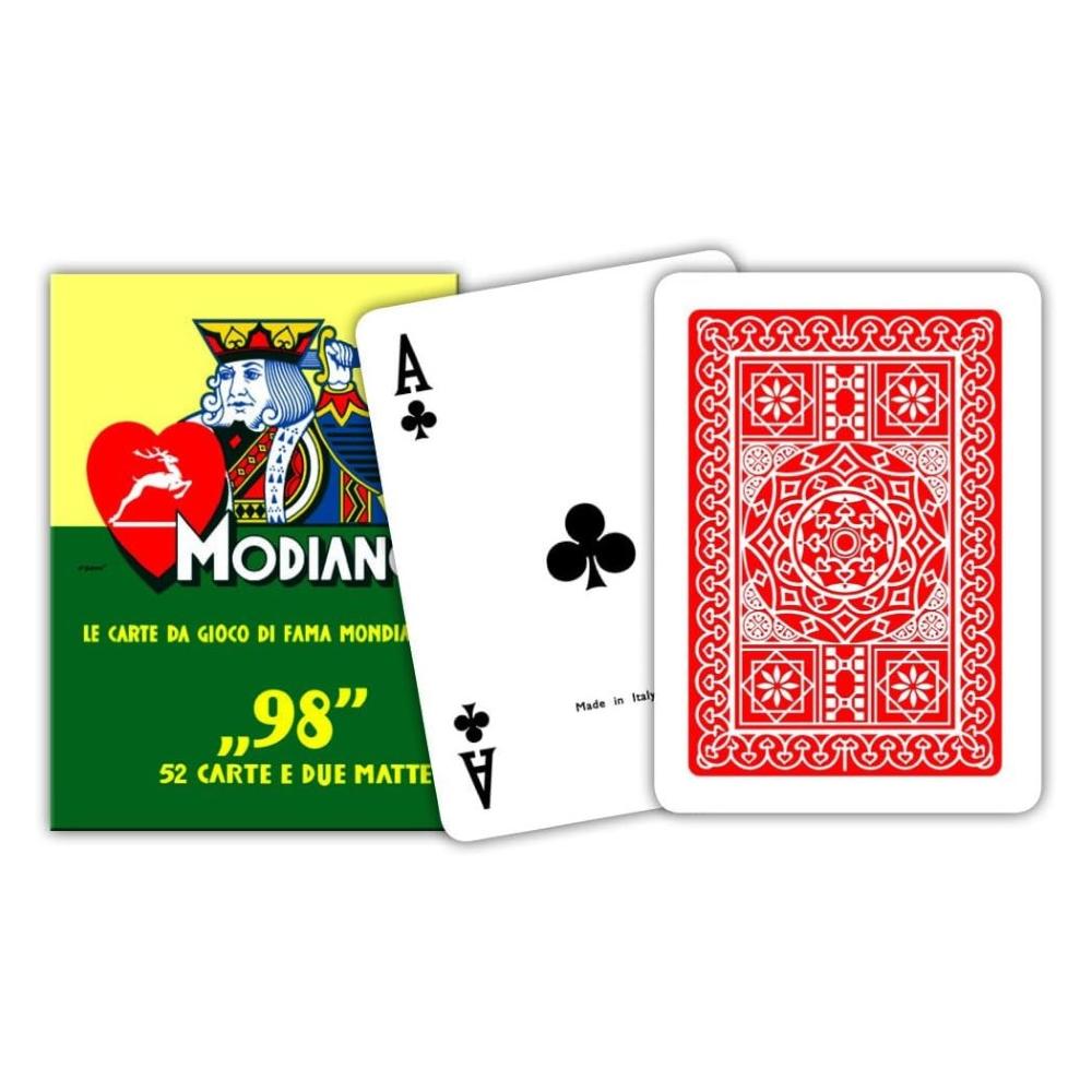 MODIANO CARTE DA GIOCO POKER N.98 ROSSO ART.300252