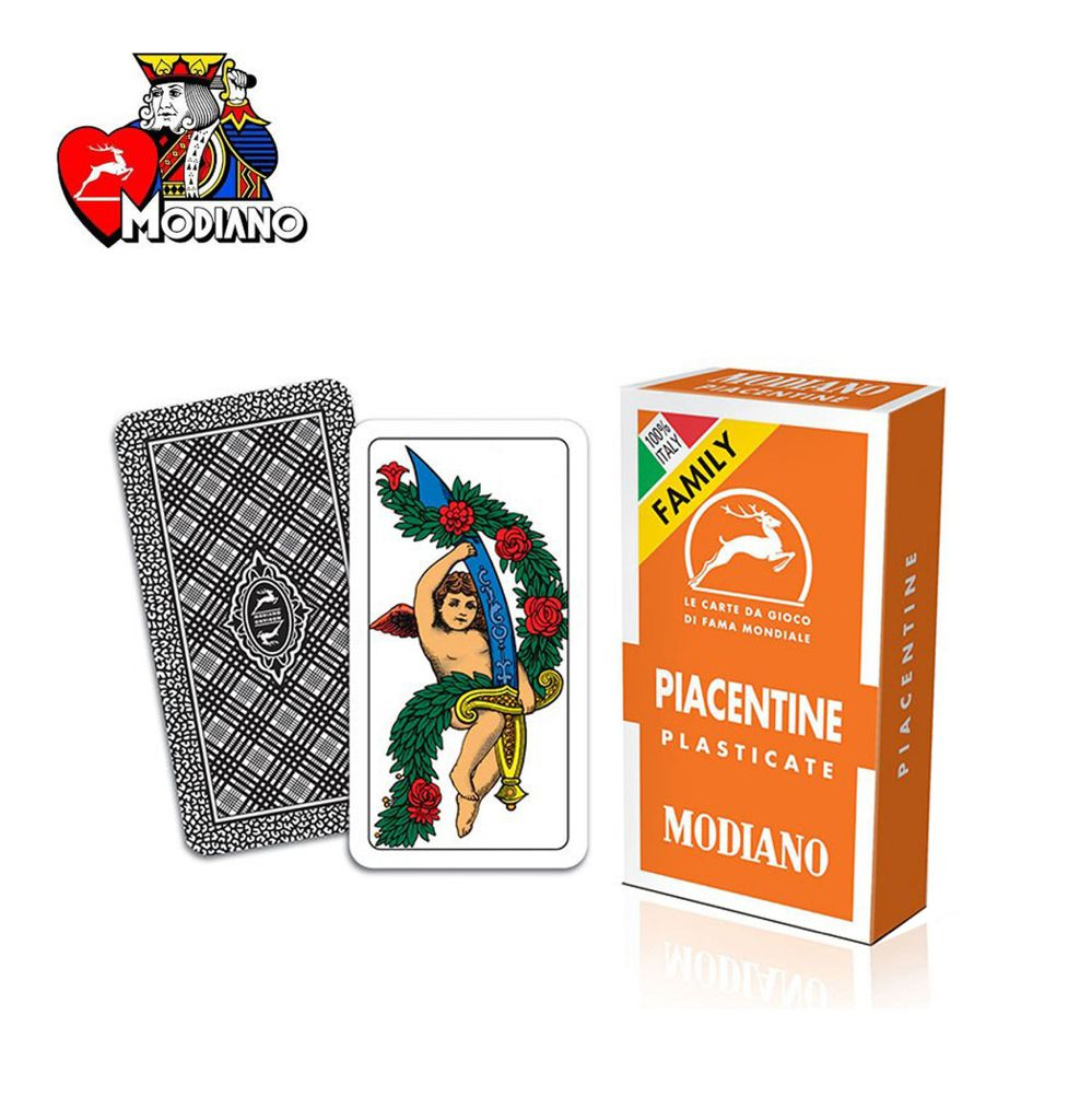 MODIANO CARTE DA GIOCO PIACENTINE PLASTIFICATE ARANCIONE FAMILY …