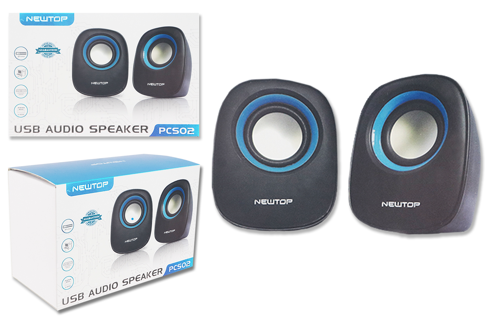 NEWTOP PCS02 SPEAKER 2.0 AUDIO USB NERO - …