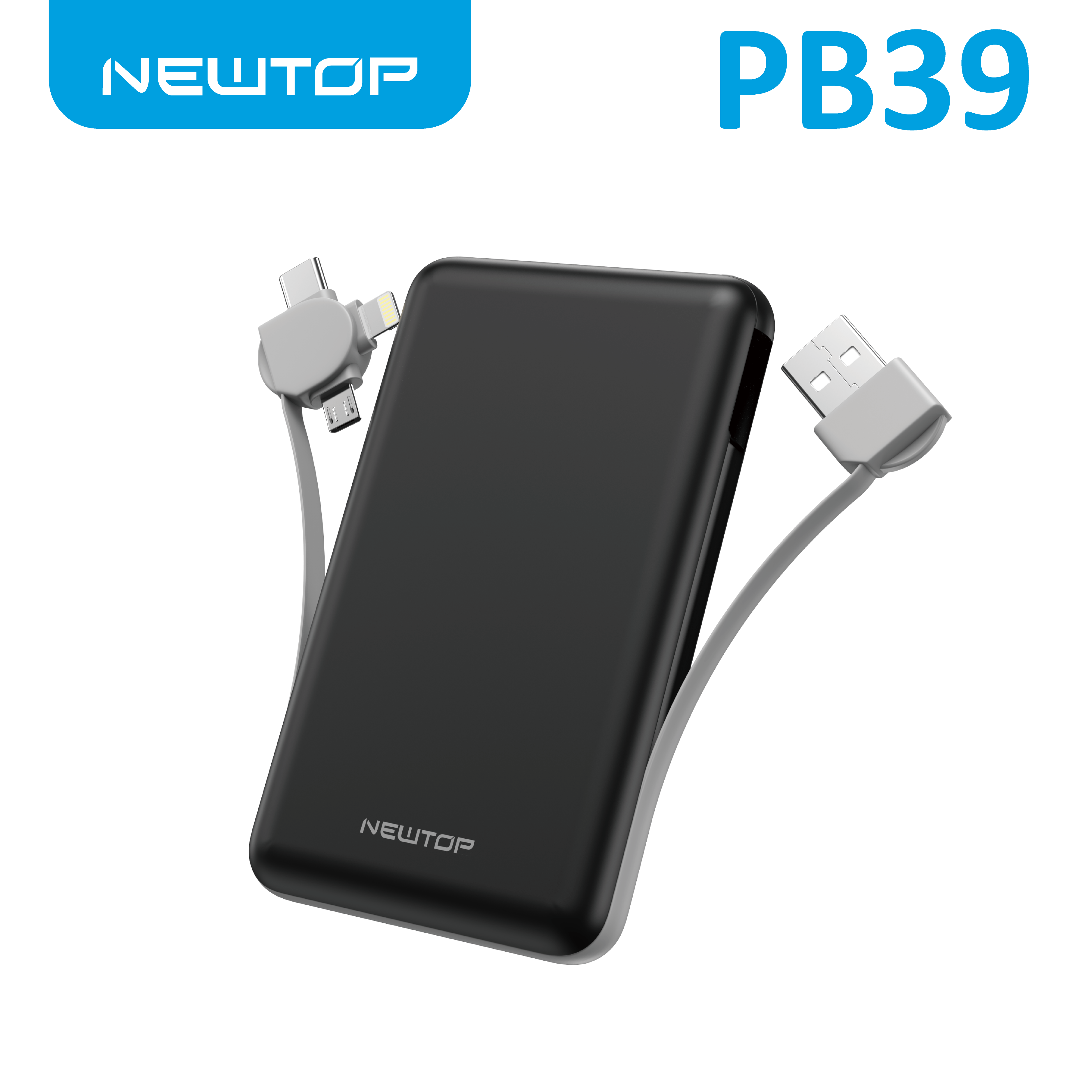 NEWTOP PB39 POWER BANK 5000MAH NERO CON 3 …